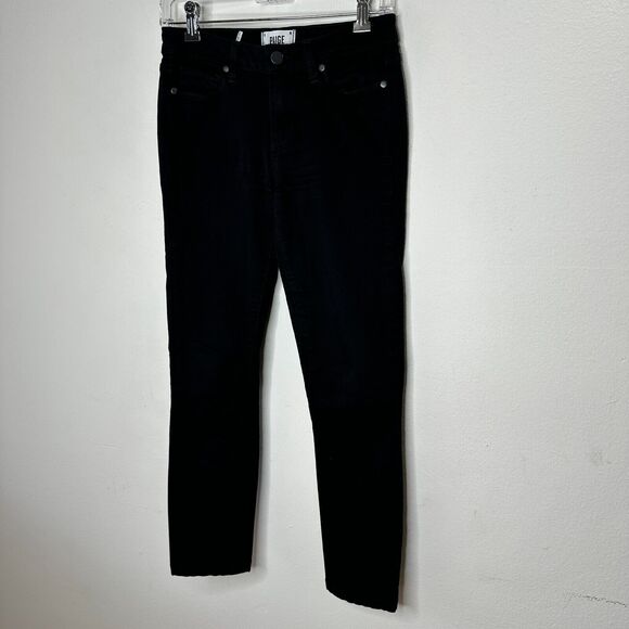 Paige Black Shadow Verdugo Ultra Skinny Jeans 5 Pocket Design Zip Fly Button 27 - Picture 4 of 14
